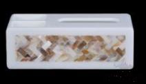 W1-White bright woven flower shell double-sided multifunctional tissue box, Resin+shell, 255*128*87mm