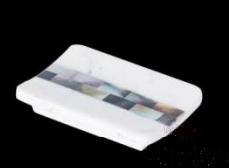 I1-Ink black shell soap dish B, Resin+shell, 102*70*22mm