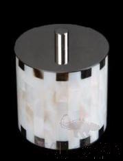 B1-Black Butterfly Edge White Pearl Water Shell Cotton Jar, Resin+shell, 80*80*95mm