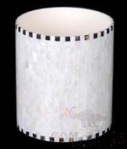 B1-Black Butterfly Edge White Pearl Water Shell Trash Can, Resin+shell, 202*202*236mm
