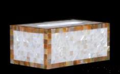 Yellow Butterfly Edge White Shell Long Tissue Box Small, Resin+shell, 185*122*65mm
