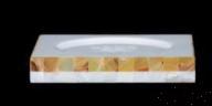 Yellow butterfly edge white shell single head cup holder, Resin+shell, 121*121*20mm