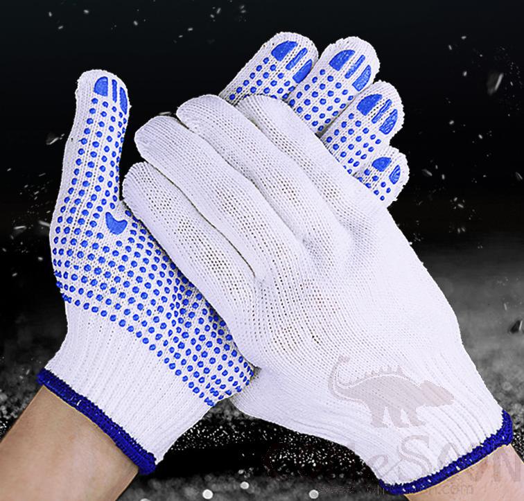Industrial Dispensing Gloves, Cotton Lampshade + Pvc Dispensing, Even Size