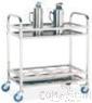 Stainless Steel Kettle Cart, 201 SS, 850x450x900mm, Eight Holes Per Layer (Hole Diameter: 14cm/16cm)