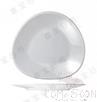 8&quot; Triangular Plate (Cracked Outer Layer), Porcelain White, MF, L203*W179*H18mm