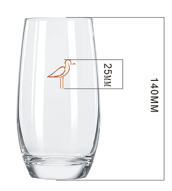 Libbey Series Water Glass 420ml W/Customized Juliet Bird Logo