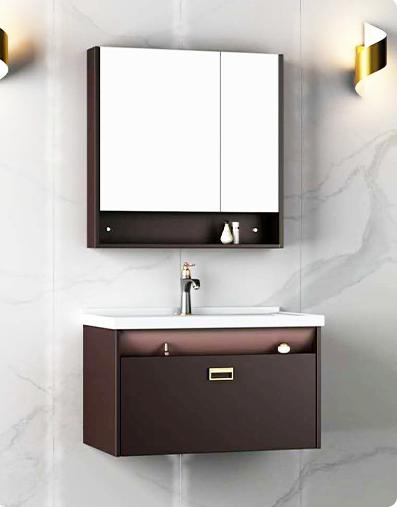 Bathroom cabinet - plywood W/ mirror and basin, 800 * 490 * 500mm