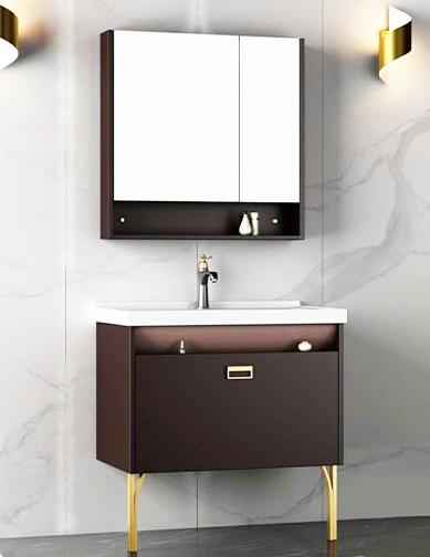 Bathroom cabinet - plywood W/ mirror and basin, 800 * 490 * 500mm