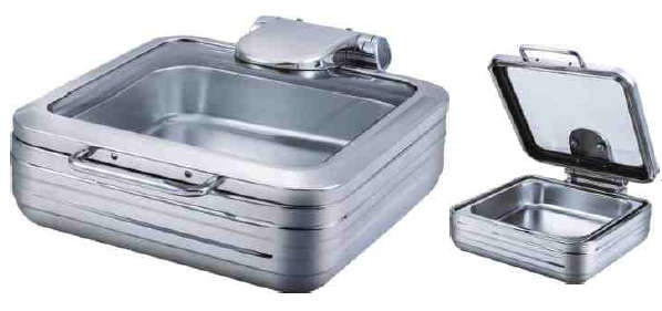 402 Series-2/3 Size Induction Chafing Dish W/ Glass Lid-Body Hydraulic