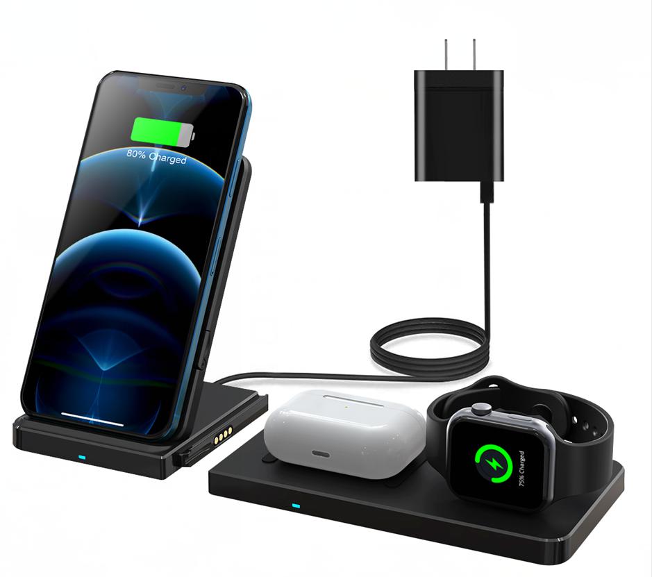 C307 three in one wireless charger (mobile phone 10W + headset 5W + Watch 3W)