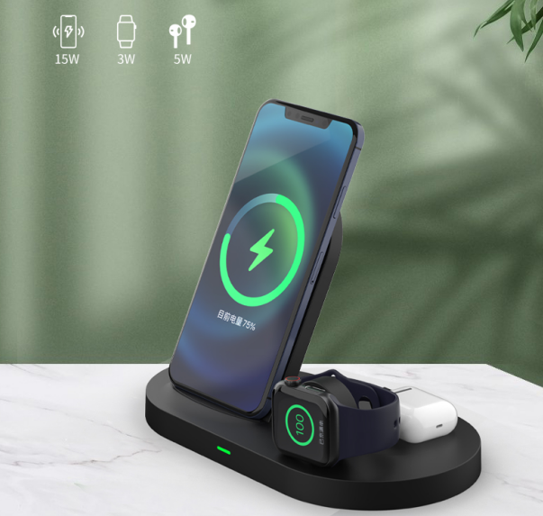 G601 three in one wireless charger (mobile phone 15W + headset 5W + Watch 3W)