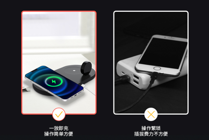 G602 three in one wireless charger (mobile phone 15W + headset 5W + Watch 3W)