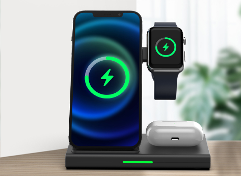 G603 three in one wireless charger (mobile phone 15W + headset 5W + Watch 3W)