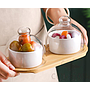 Glass Bowl W/ Top 2 Bowl / Set