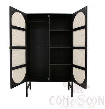 Bamboo rattan solid wood wardrobe-125*50*200cm