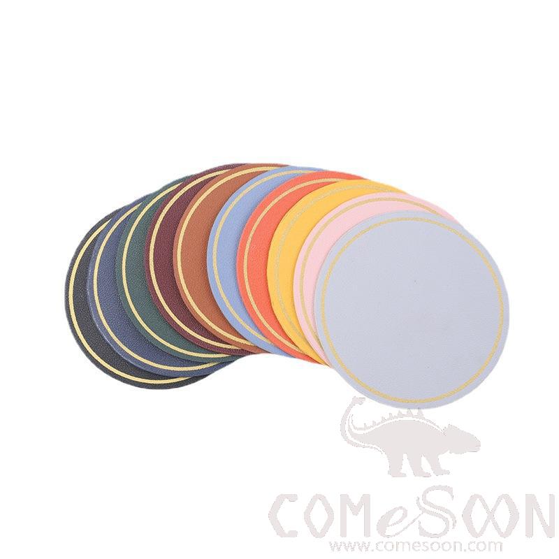 PU Coaster With Gold Border-D10.2CM