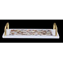 W1-White bright woven flower shell flat copper handle tray