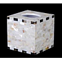 B1-Black Butterfly Edge White Pearl Water Shell Square Tissue Box