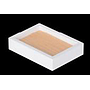 White matte lacquered wood grain soap dish