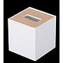 White matte lacquer wood grain positive tissue box
