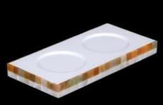 Yellow butterfly edge white shell cup holder double head