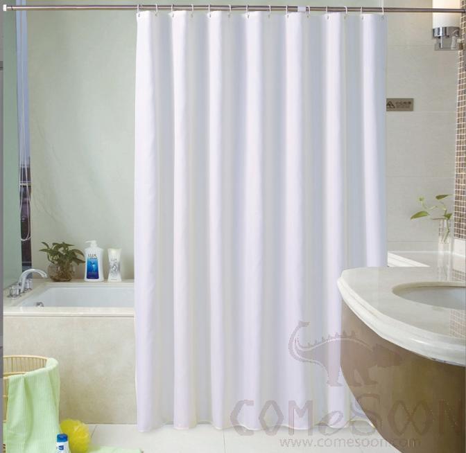 150g Plain White Shower Curtain Waterproof Shower Curtain Impermeable Hanging Curtain-120* 180cm
