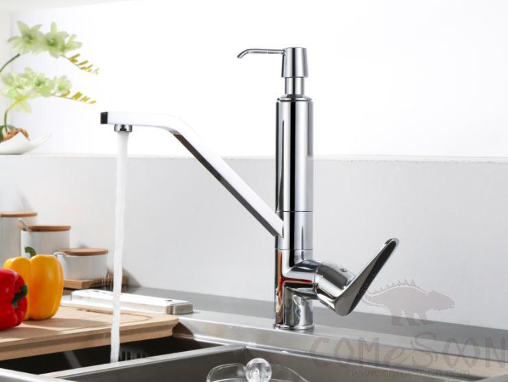 Two In One Kitchen Faucet-Brass