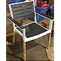 Six Outdoor Tables And Chairs， Plastic Wood，One Table, Six Chairs，Table  160*90*75Cm
，Chair  59*60*77Cm