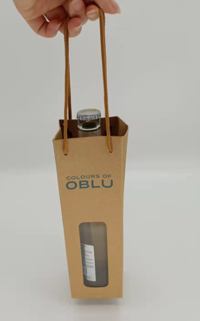 Kraft Wine Carry Bag W/LOGO 375ml