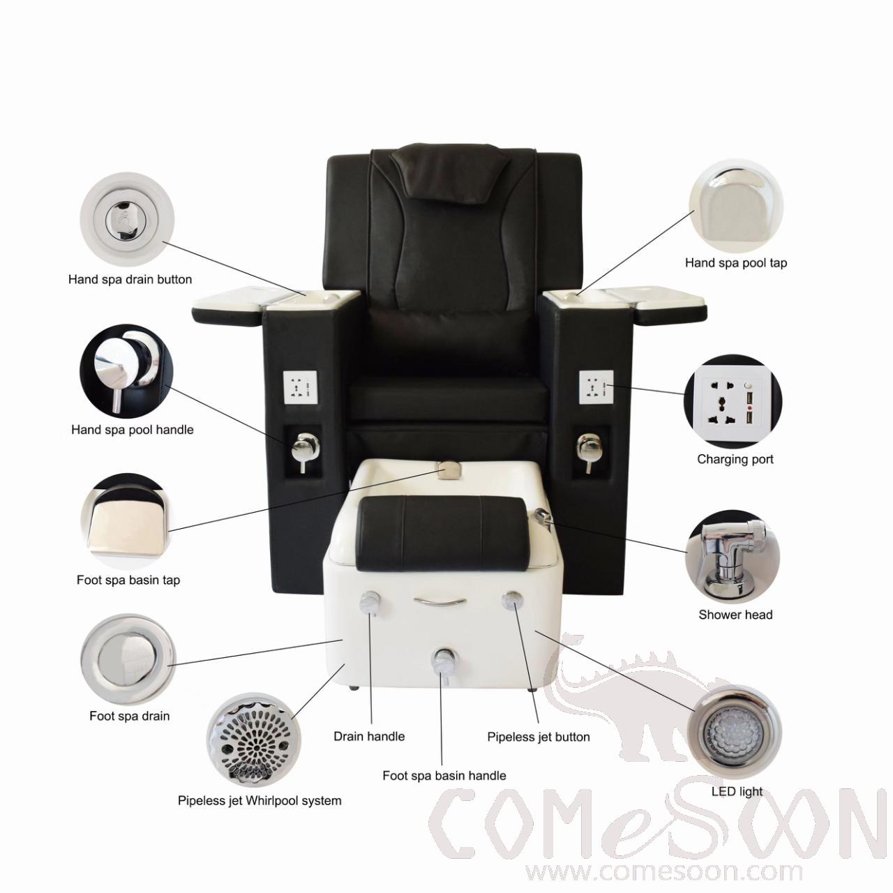 Massage Chair With Armrest And Groove,Leather，125 * 105 * 90 cm