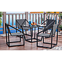 Outdoor table and chair,thick iron pipe + PE rattan+metal frame +tempered glass,,73*73*65cm