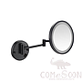 Led Foldable Cosmetic Mirror-Battery Charging / Single-Sided Mirror - Matte black - 8 inch (20cm) Single - Copper + SUS304