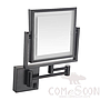 Led Foldable Cosmetic Mirror-Plug / Double-Sided Mirror - Matte black - 8 inch (20cm) Single - Copper + SUS304