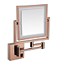 Led Foldable Cosmetic Mirror-Battery Charging / Double-Sided Mirror - Rose Gold - 8 inch (20cm) Single - Copper + SUS304