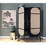 Bamboo rattan solid wood wardrobe-125*50*200cm