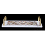 W1-White bright woven flower shell flat copper handle tray, Resin+shell, 342*195*11/67mm