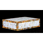 Yellow butterfly edge white shell clamshell amenities box, Resin+shell, 243*177*66mm