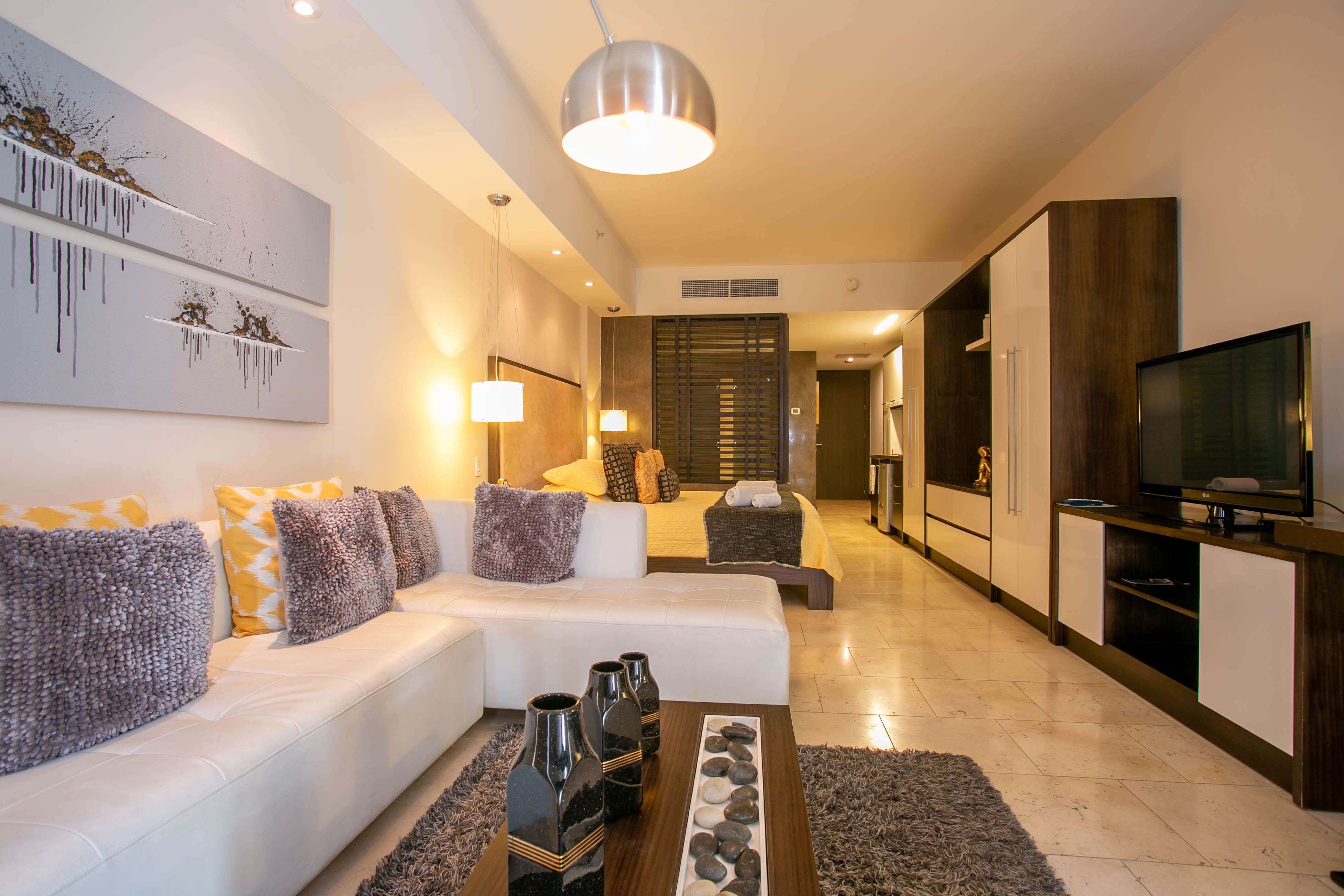 Representative hotel guestroom interior