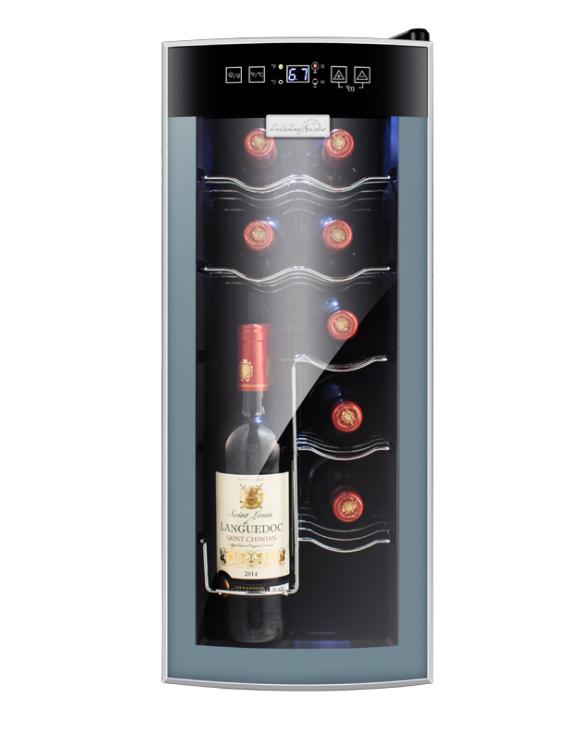 Wine Cooler-Curved facade,65W,250×500×453mm(W * D * H)