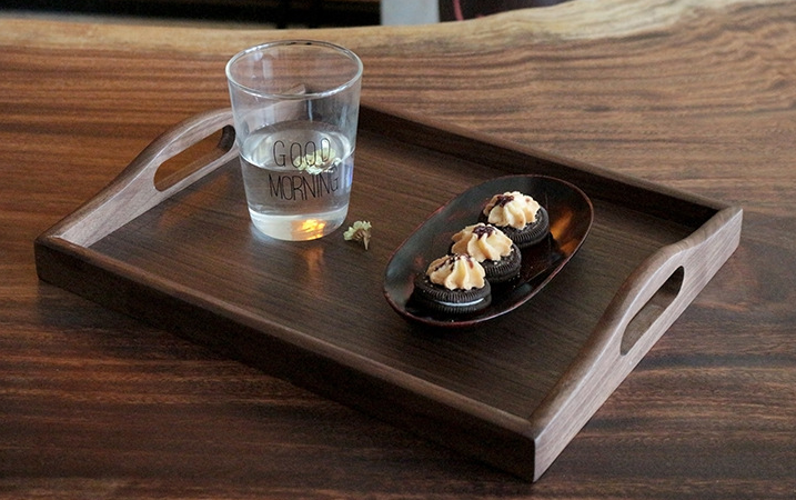 Walnut Wooden Rectangular Service Tray 31.5*25.5*5.5cm