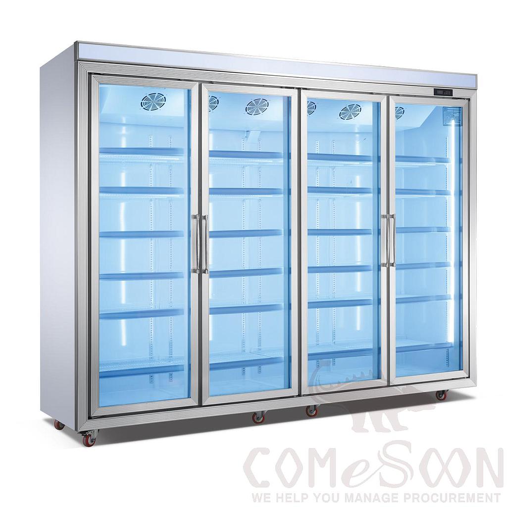 Double-Door Frozen Display Cabinet(Aluminum Alloy/Rose Gold) 1380*800*2100mm