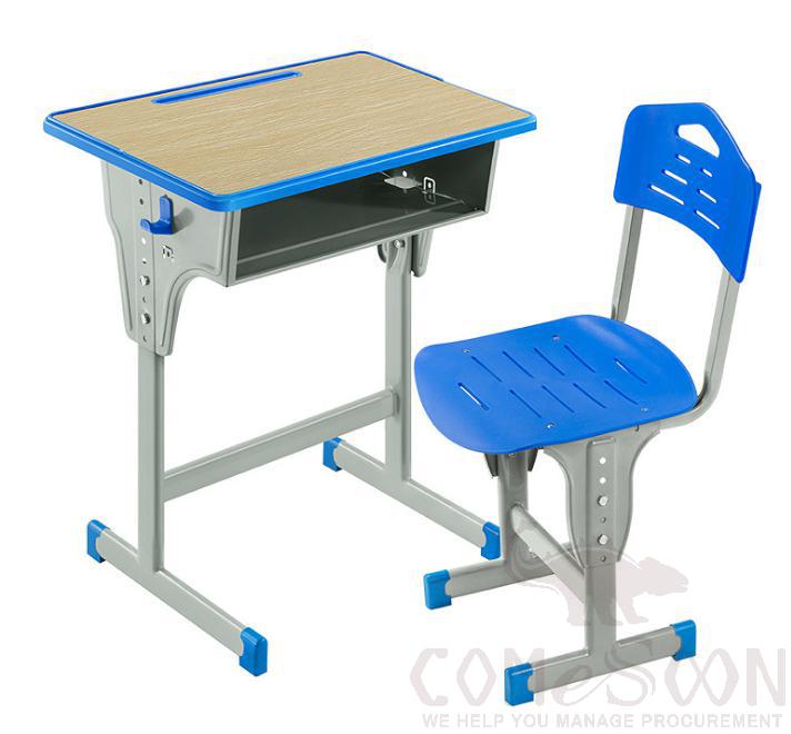 School Desks And Chairs,Plastic+Mdf+Iron