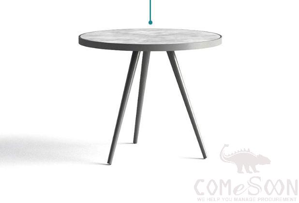 Outdoor marble coffee table-φ60cm,rock board + metal frame,φ60*55cm