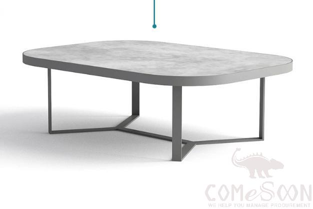 Outdoor marble coffee table-120*80cm,rock board + metal frame,120*80*40cm