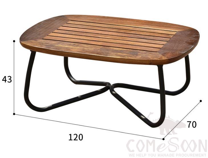 Outdoor solid wood coffee table-L120*W70cm，high resilience sponge，L120*W70*H43cm