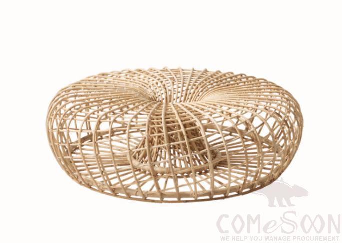 Outdoor rattan coffee table,metal frame + rattan,80*80*40cm