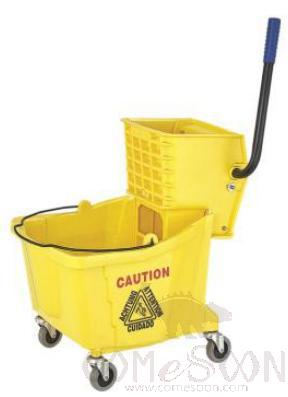 36L Single Mop Wringer Trolley-Side Press (With Straight Stick)