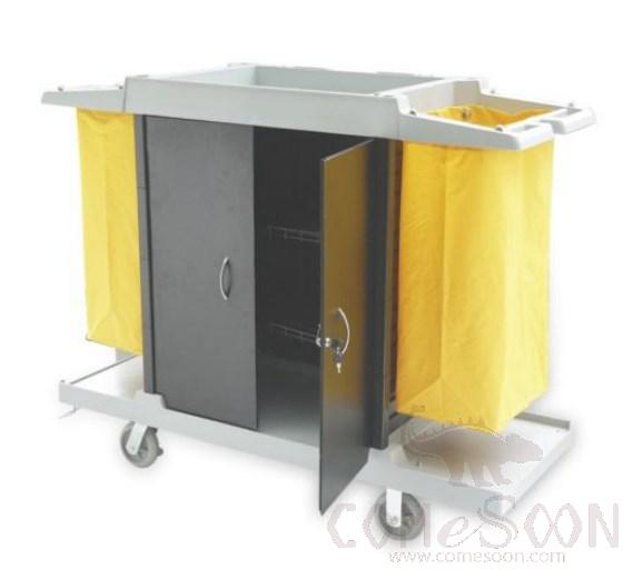 Heightening Guest Room Service Cart (With Doors) , Housemaid Trolley