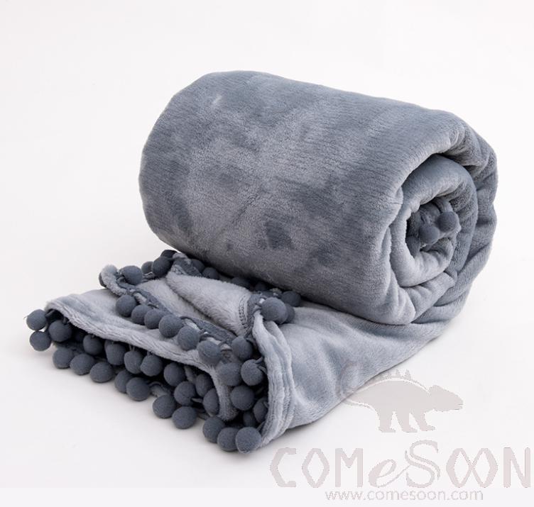 Blanket,Grey,Flannel,Polyester 92% + Spandex 8%,127*152CM