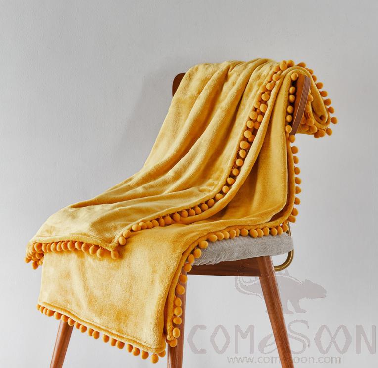 Blanket,Yellow,Flannel,Polyester 92% + Spandex 8%,150*200CM